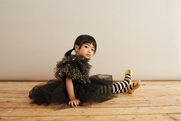 Black & Gold Sparkle Layer Cape