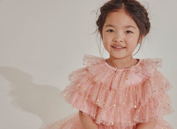 Coral Sparkle Layer Cape