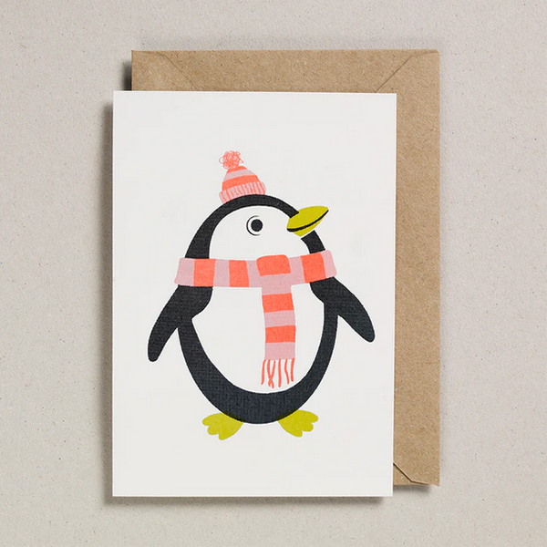 Japanese Paper Penguin Balloon Card