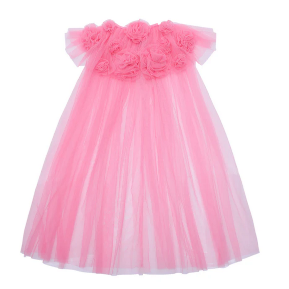 Pink Ruffle Flower Cape