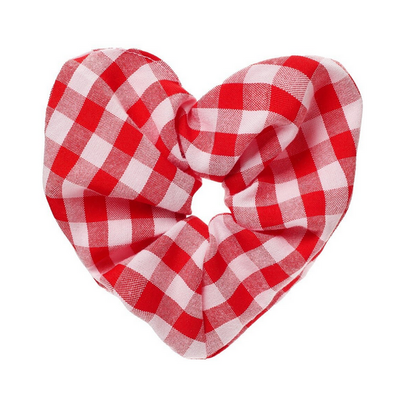 Gingham Love Heart Scrunchie