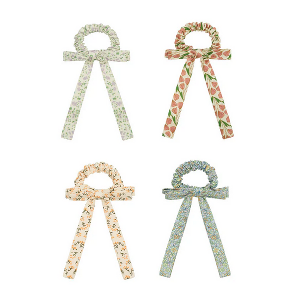 Floral bow scrunchies