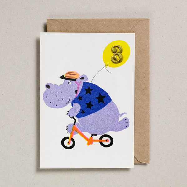 Circus Age Card - Hippo Age 3