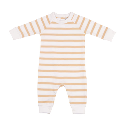 Biscuit & White Breton Striped All-In-One