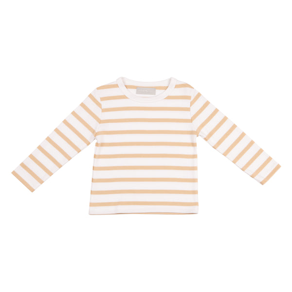 Biscuit & White Breton Striped T Shirt