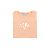 Peach 'LOVE' Cap-Sleeved T Shirt