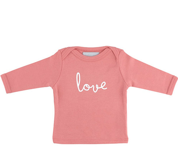 Flamingo Pink 'LOVE' Baby T Shirt