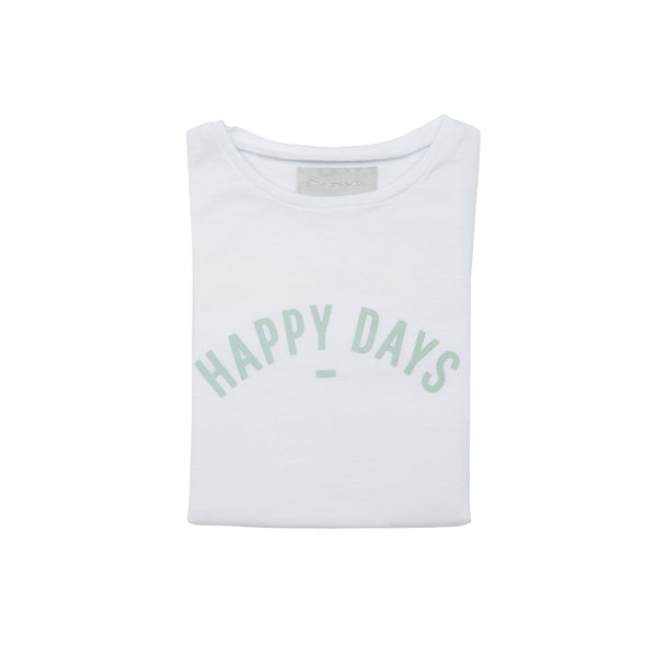 White 'HAPPY DAYS' Cap-Sleeved T-Shirt