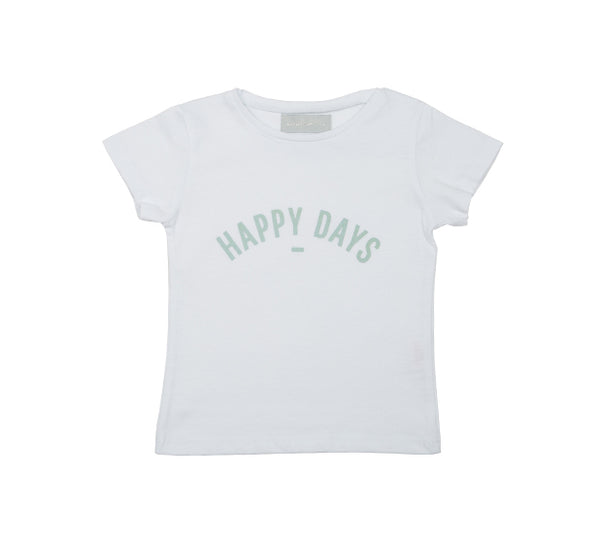 White 'HAPPY DAYS' Cap-Sleeved T-Shirt