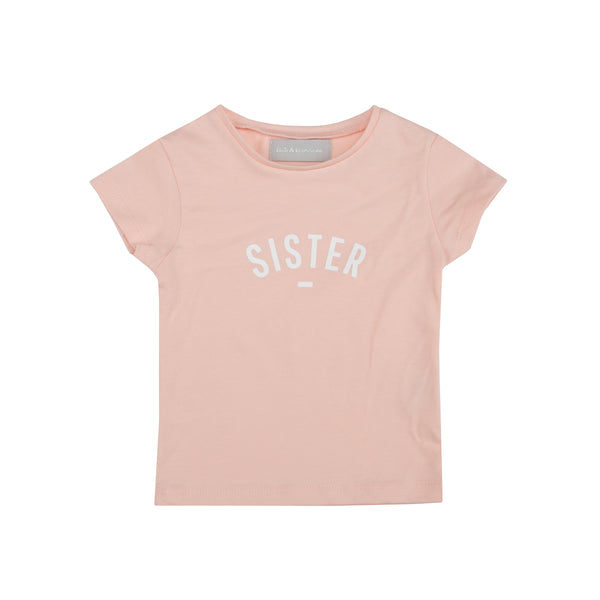 Blush 'SISTER' Cap-Sleeved T Shirt