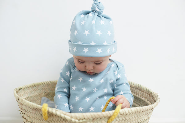 Misty Blue & White Star Hat