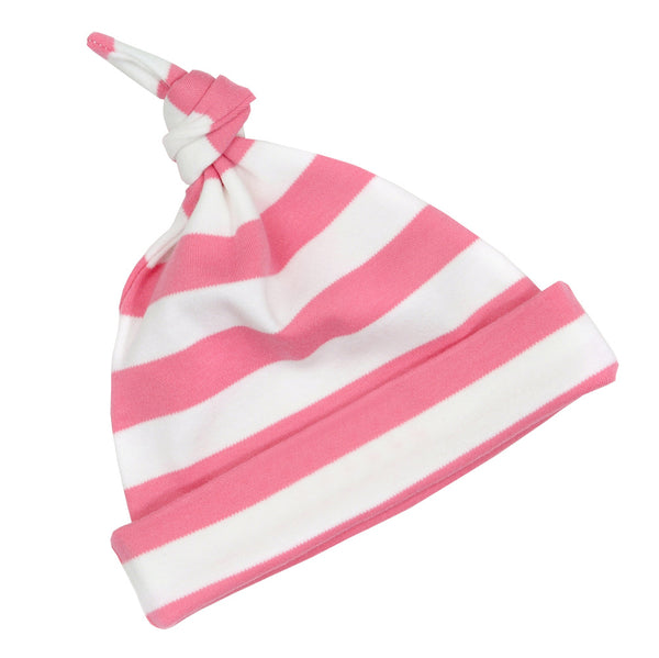 Bright Pink & White Striped Hat