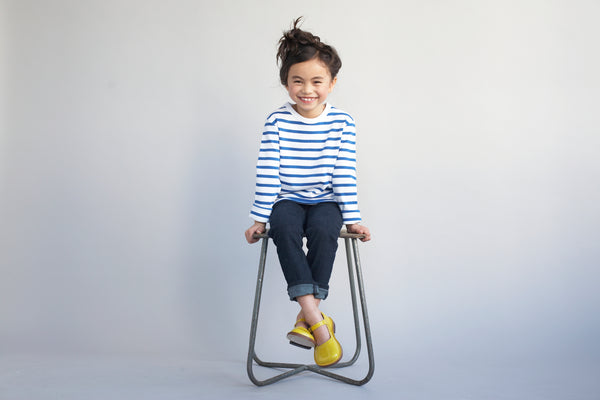French Blue & White Breton Striped T Shirt