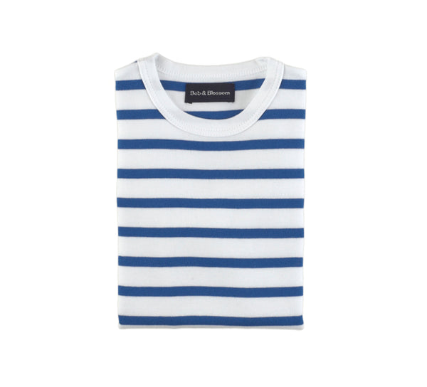 French Blue & White Breton Striped T Shirt