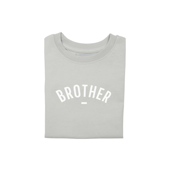 Pale Grey 'BROTHER' Short-Sleeved T Shirt