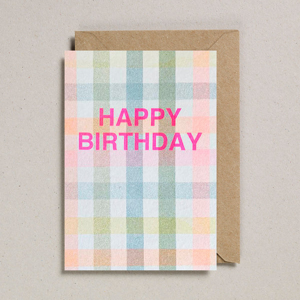 Happy Birthday Gingham Card