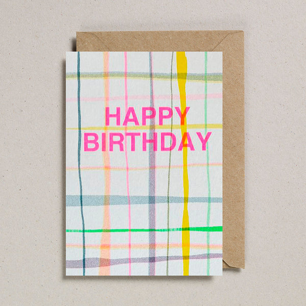 Happy Birthday Plaid Card