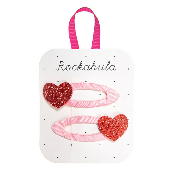 Love Heart Glitter Clips