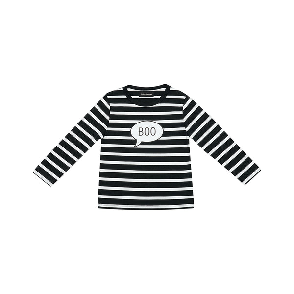 Black & White Breton Striped 'Boo' T Shirt