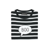 Black & White Breton Striped 'Boo' T Shirt