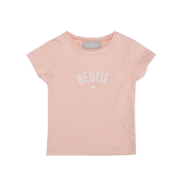 Blush 'BESTIE' Cap-Sleeved T Shirt