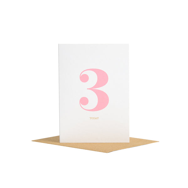 Number 3 Today Birthday Card