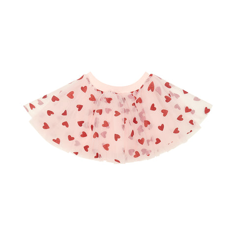 Pale Pink Tutu with Red Glitter Hearts