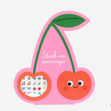 Stick on Earrings 40 Pairs - Cherry