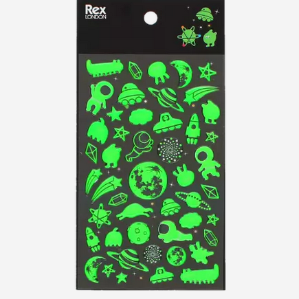 3D stickers - Space (glow in the dark)