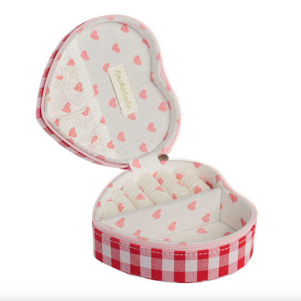 Gingham Love Heart Jewellery Box