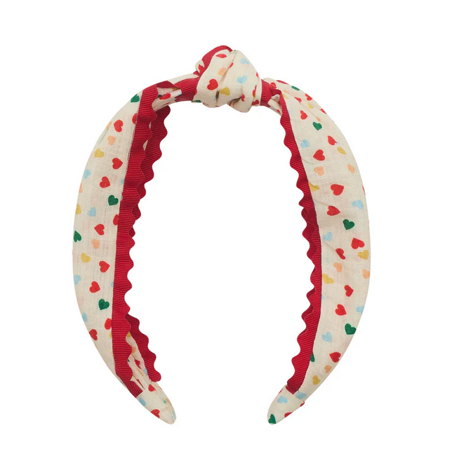 Heart print knotted headband