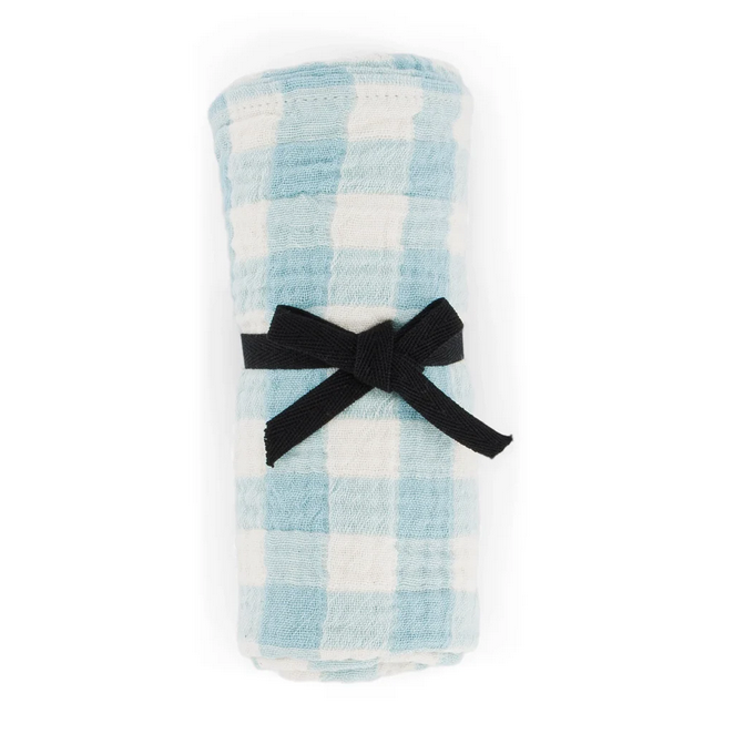 Blue Gingham Swaddle