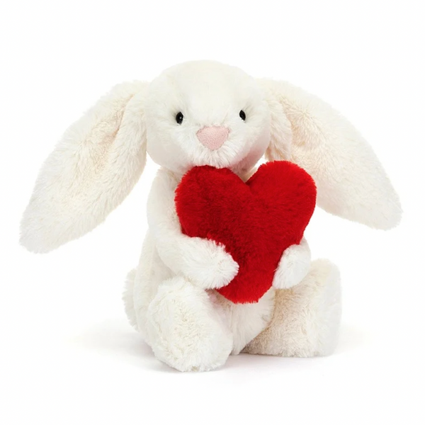 Red Love Heart White Bunny- Jellycat