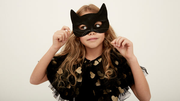 Black & Gold Glitter Heart Cape