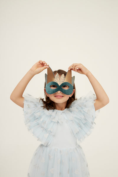 Sky Blue & Silver Glitter Heart Cape