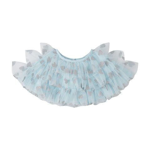Sky Blue & Silver Glitter Heart Cape