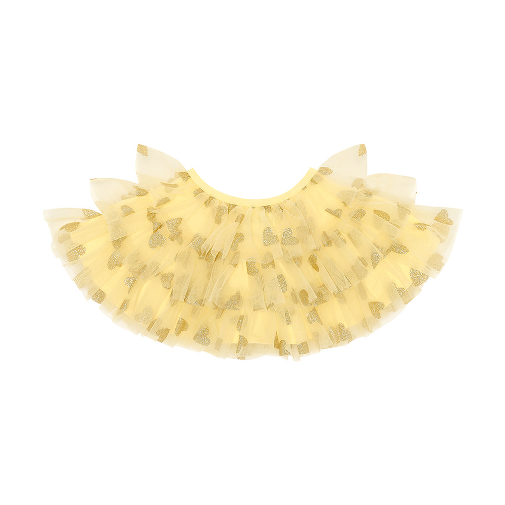 Lemon & Gold Glitter Heart Cape