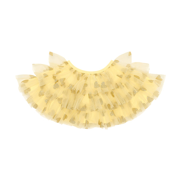 Lemon & Gold Glitter Heart Cape