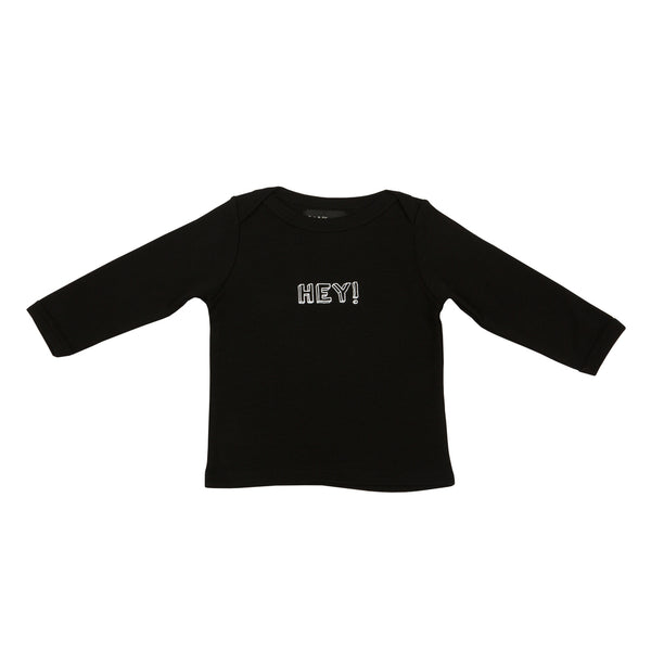 Black 'HEY!' Baby T Shirt