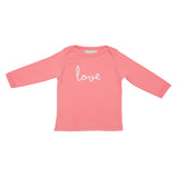 Flamingo Pink 'LOVE' Baby T Shirt