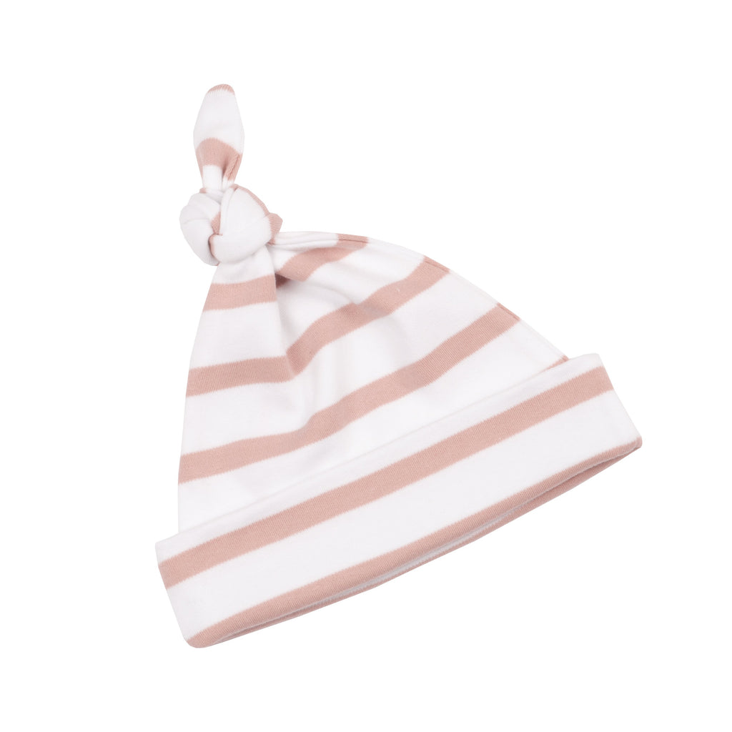 Dusty Pink & White Breton Striped Hat