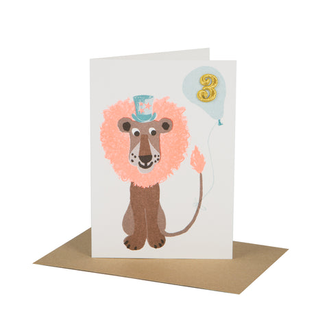 Circus Age Card - Lion Age 3