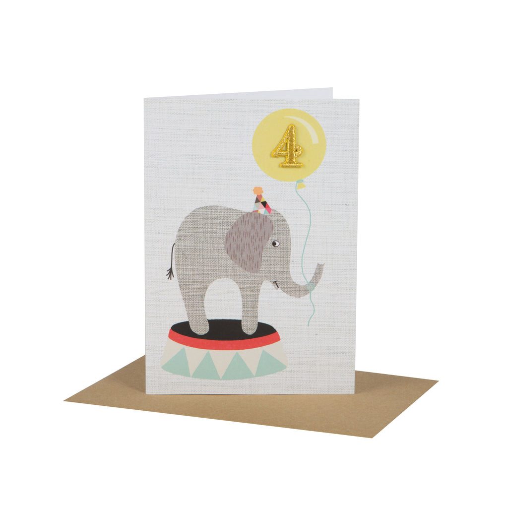 Circus Age Card - Elephant Age 4