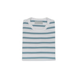 Ocean Blue & White Breton Striped T Shirt