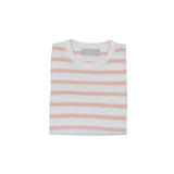 Dusty Pink & White Breton Striped T Shirt