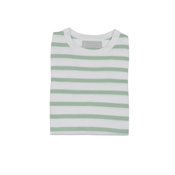 Seafoam & White Breton Striped T Shirt