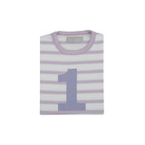 Parma Violet & White Breton Striped Number 1 T Shirt