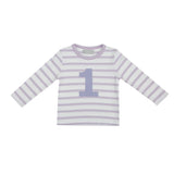 Parma Violet & White Breton Striped Number 1 T Shirt
