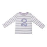 Parma Violet & White Breton Striped Number 2 T Shirt