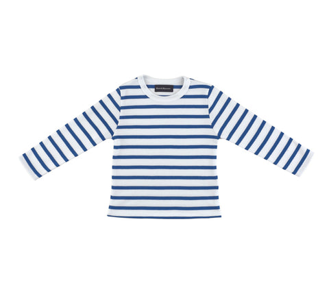 French Blue & White Breton Striped T Shirt